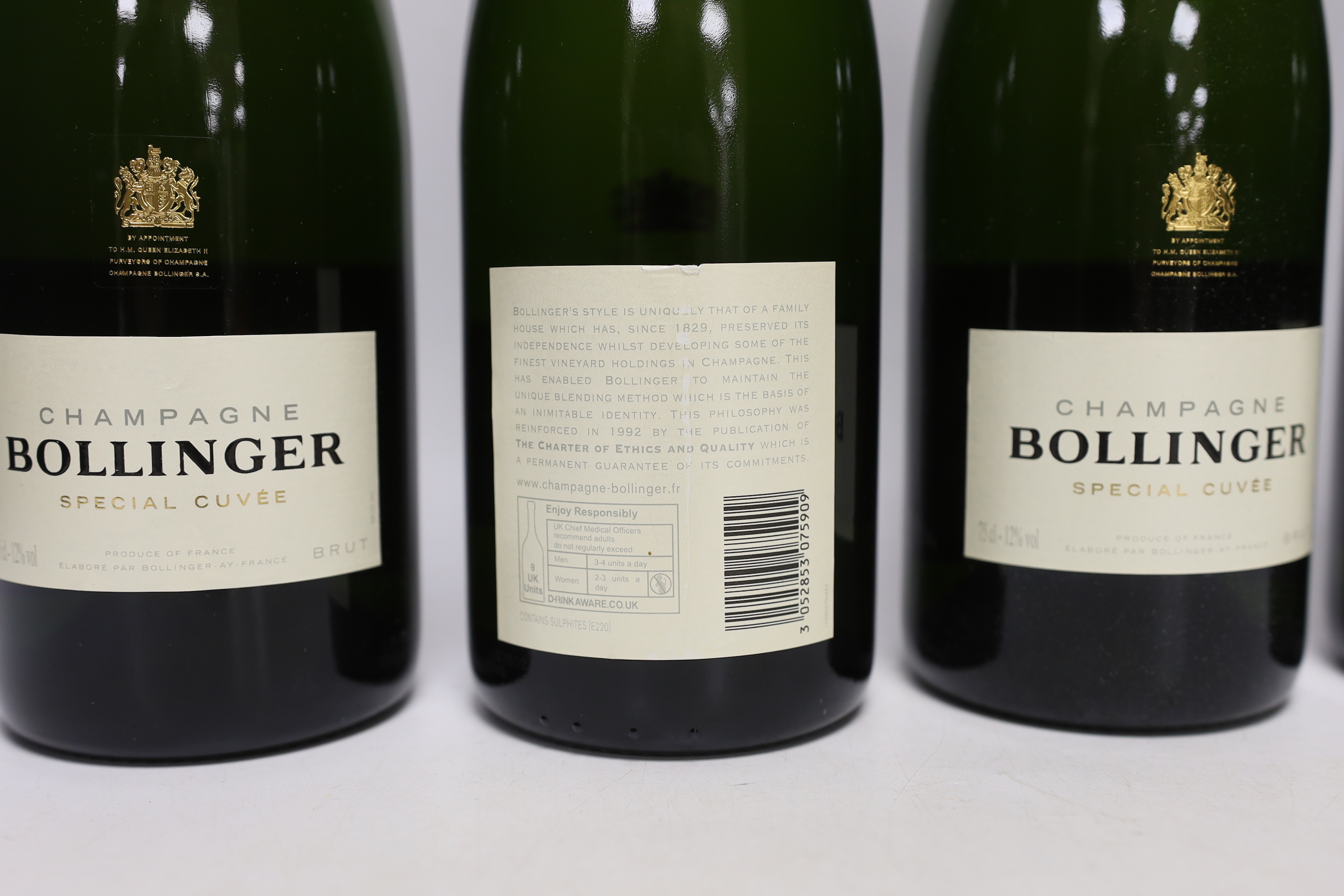 Four bottles of Bollinger Champagne